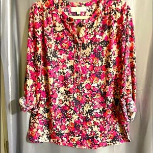 The Loft Ladies Medium print blouse